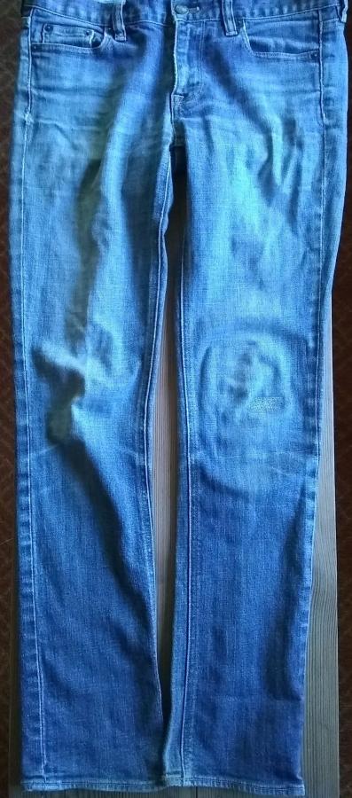 front full view of patched jeans