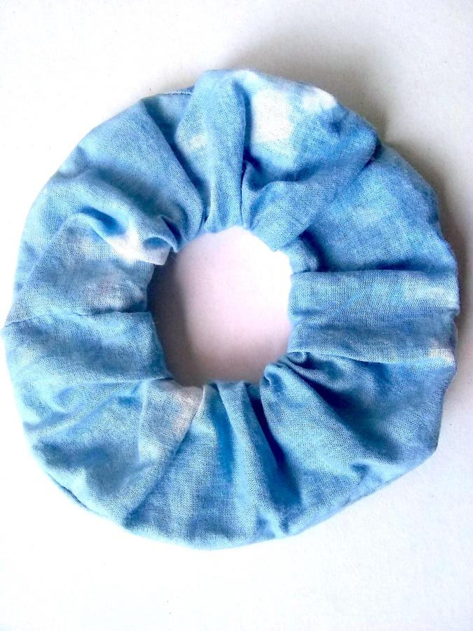 large light blue scrunchie